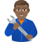 Man Mechanic- Medium-Dark Skin Tone emoji on Emojione